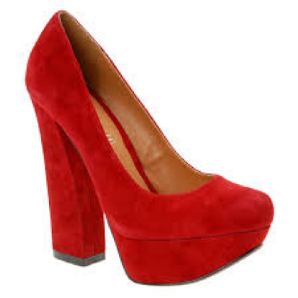 Aldo Red Suede Platform Heels
